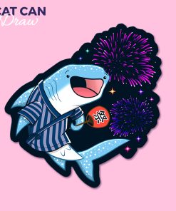 Japanese Whale Shark At A Festival Sticker